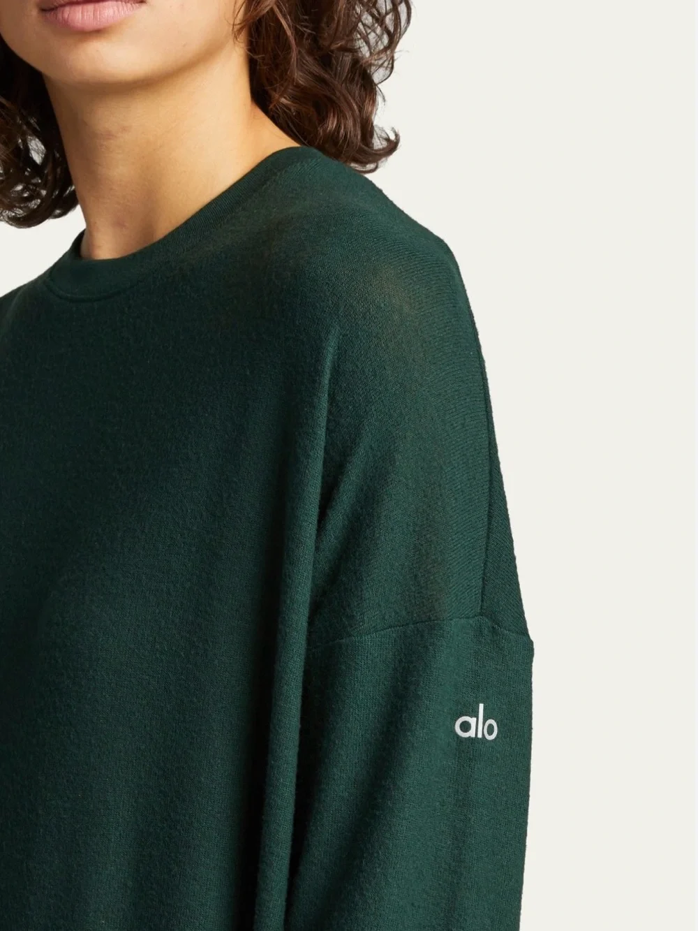 Alo Soho Oversized Crewneck Sweatshirt in Deep Forest Green Size Small